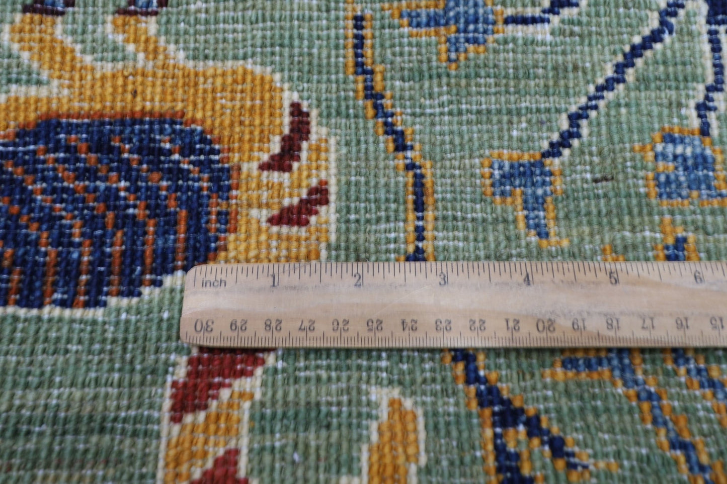 100 x 154 cm | Birds Green Oriental Area Rug Afghan Hand Knotted Veg Dye Wool carpet - ART WOOL CARPET