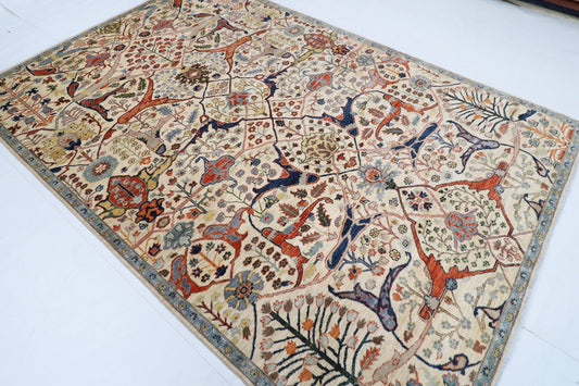 201 x 298 cm | Bidjar Beige Area Rug Afghan Hand Knotted veg Dye Wool carpet - ART WOOL CARPET