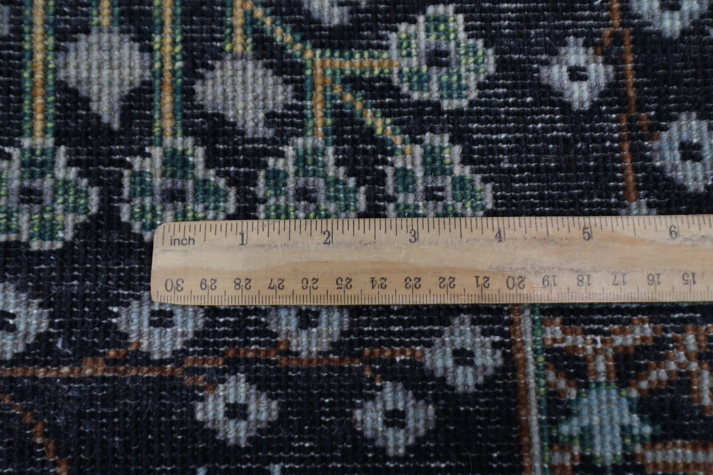 202 x 301 cm | Sultani Black Area Rug Afghan Hand Knotted veg Dye Wool carpet - ART WOOL CARPET