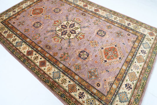 203 x 307 cm | kazak Pink Area Rug Afghan Hand Knotted veg Dye Wool carpet - ART WOOL CARPET