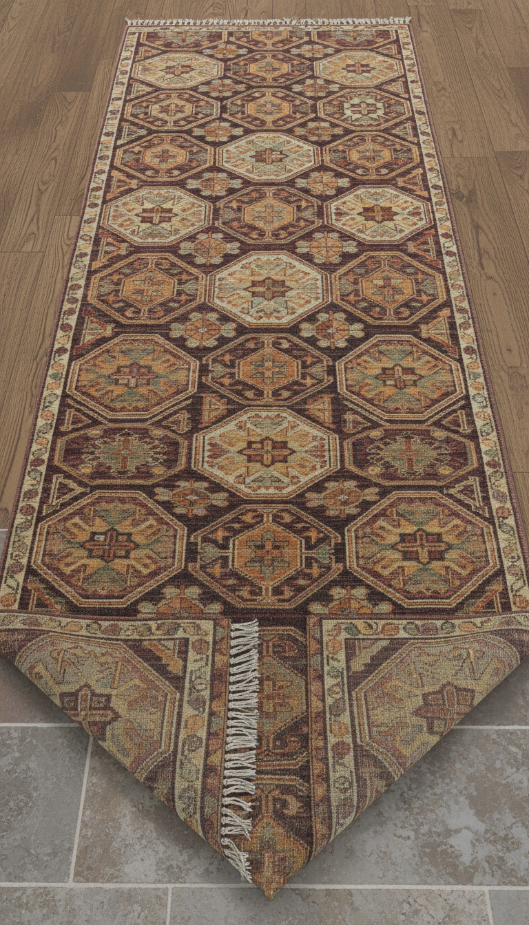 Midnight Heriz Geometric Runner