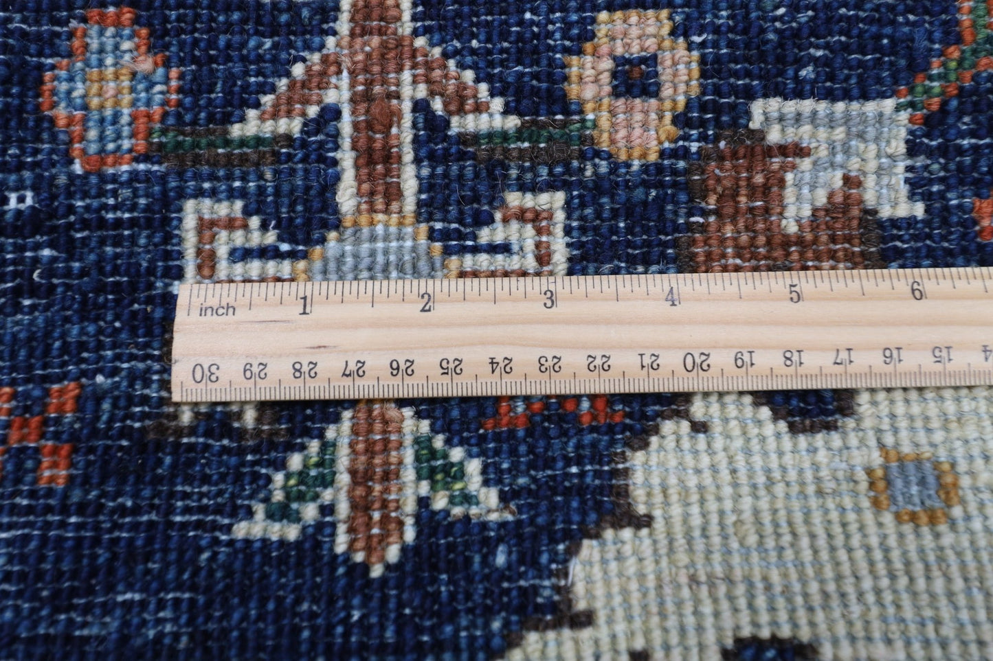 72 x 177 cm | Tribal Blue Runner Rug Afghan Hand Knotted veg Dye Wool carpet - ART WOOL CARPET