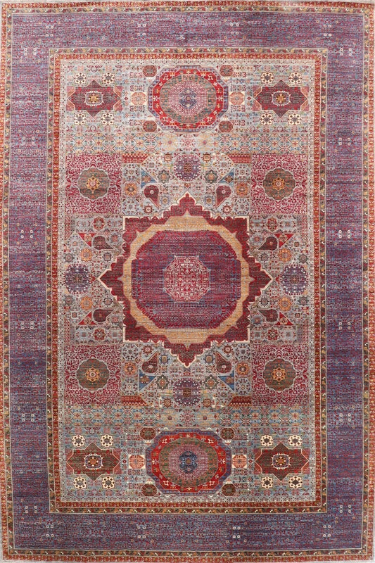 364 x 542 cm | Gray Mamluk Large Size Area Rug Hand Knotted Carpet Living Room Rug