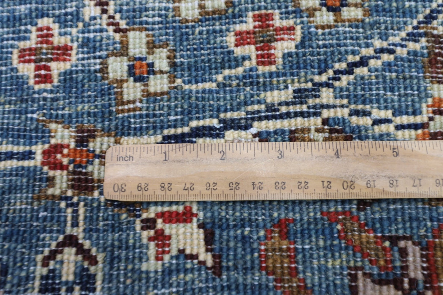 99 x 148 cm | Hunting Blue Oriental Area Rug Afghan Hand Knotted Veg Dye Wool carpet - ART WOOL CARPET