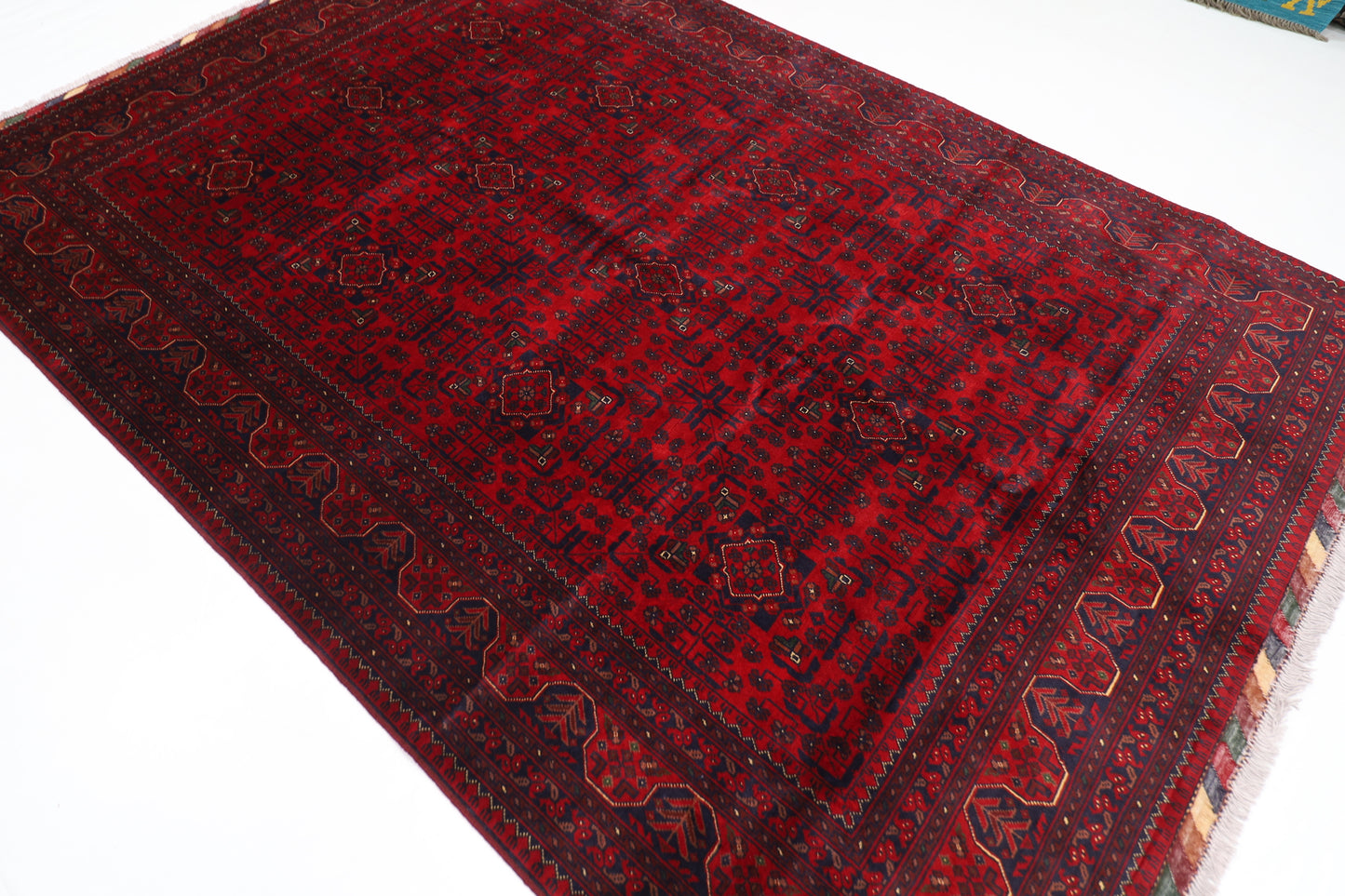 208 x 307 cm | Khamiyab Afghan Tribal Hand Knotted Wool Carpet