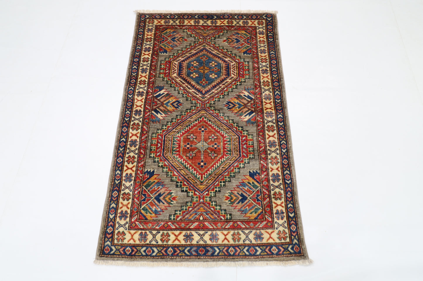 83 x 133 cm | Kazak Afghan Tribal Hand Knotted Carpet