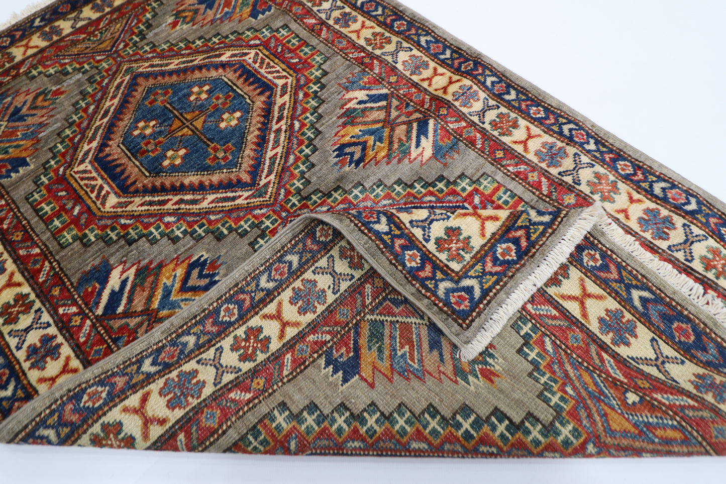 83 x 133 cm | Kazak Afghan Tribal Hand Knotted Carpet