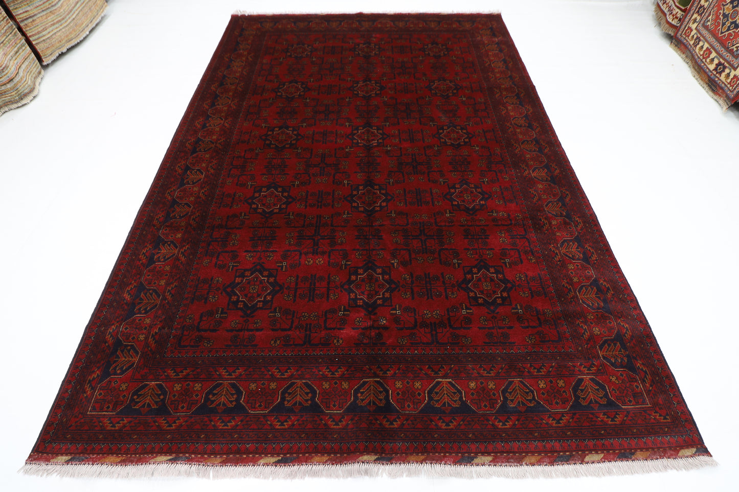 208 x 304 cm | Khal Mohammadi Afghan Tribal Hand Knotted Wool Carpet