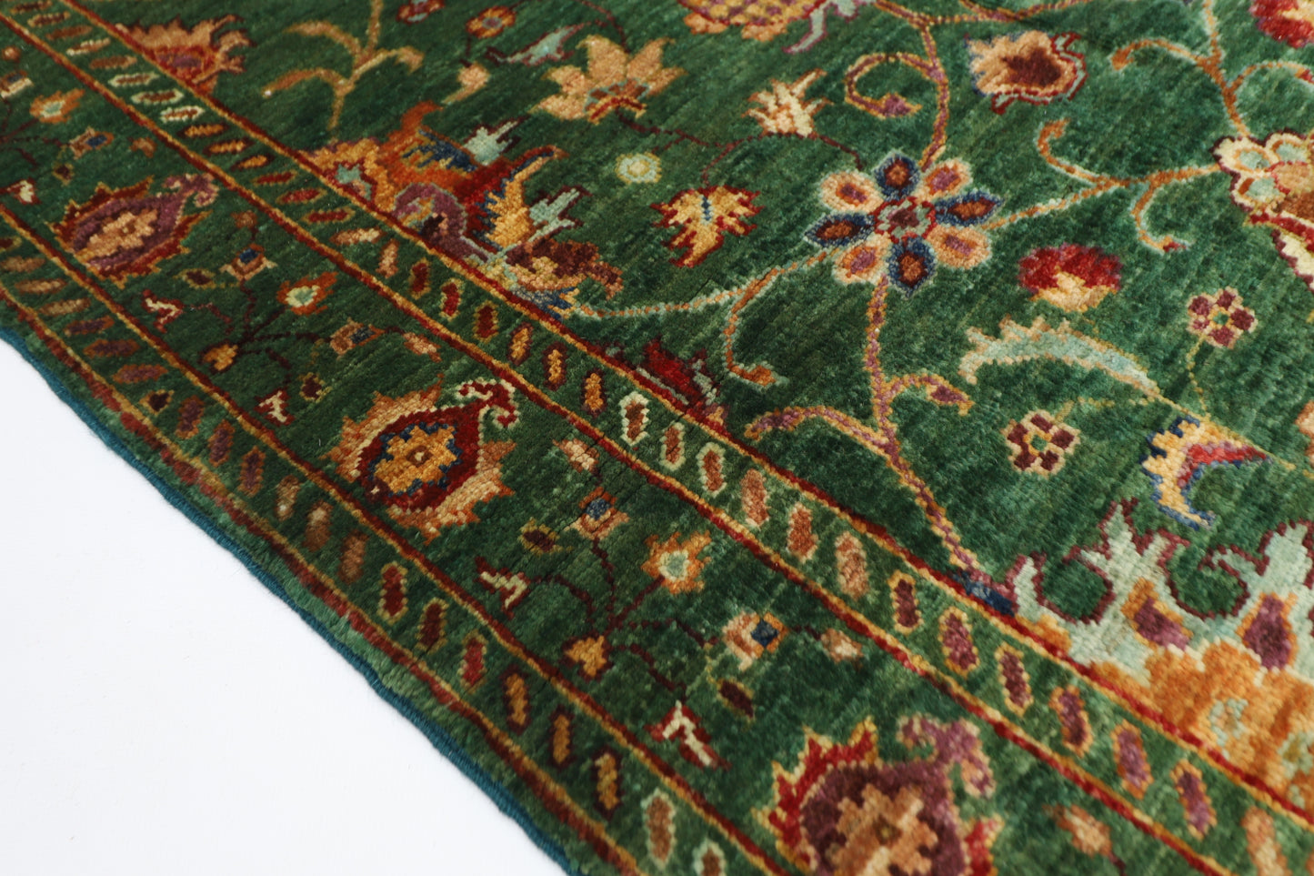 88 x 128 cm | Sultani Green Afghan Tribal Hand Knotted Carpet