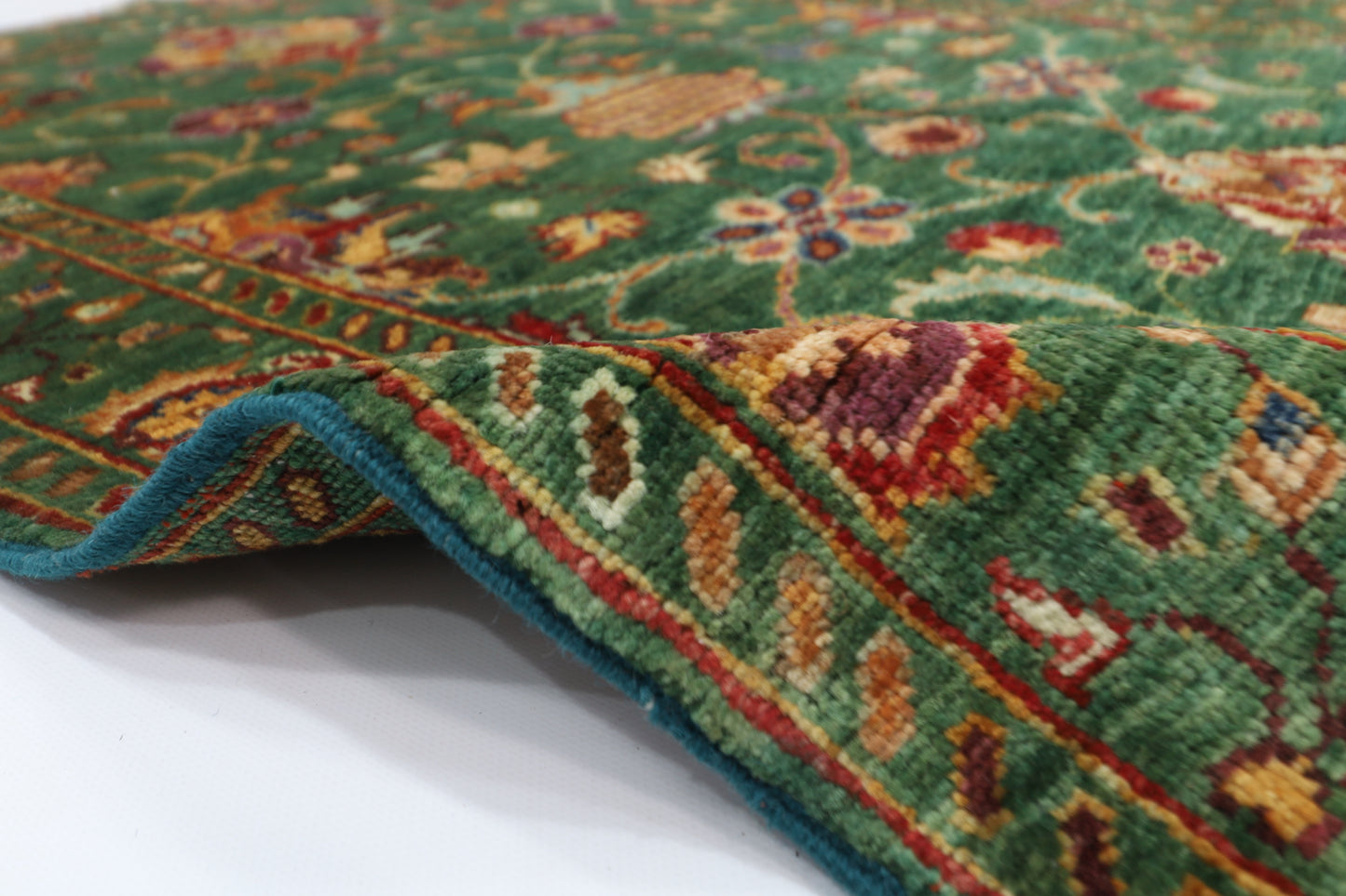 88 x 128 cm | Sultani Green Afghan Tribal Hand Knotted Carpet