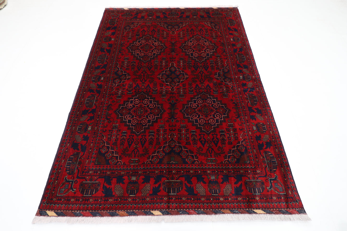 154 x 214 cm | Khamiyab Afghan Tribal Hand Knotted Wool Carpet