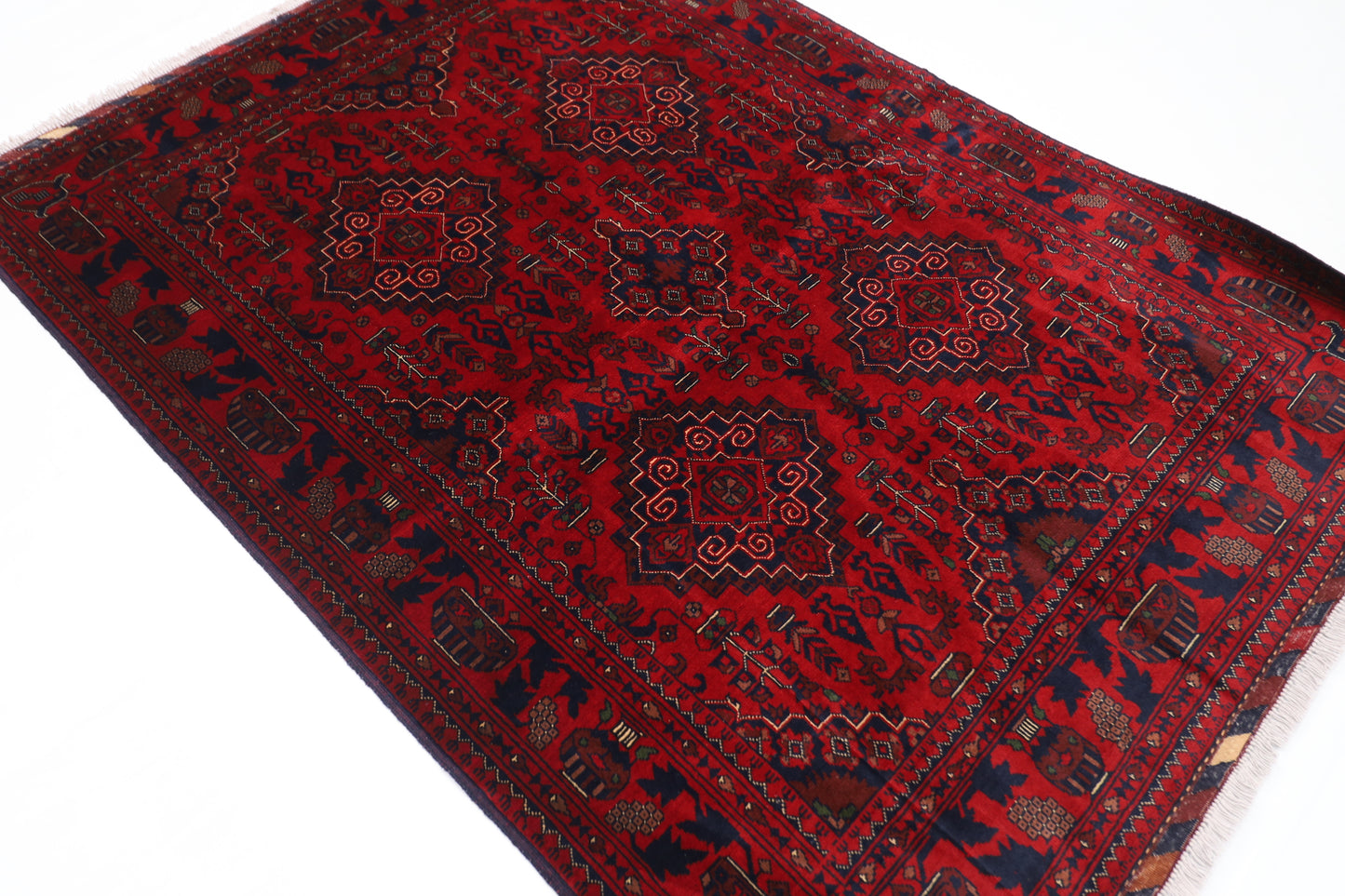 154 x 214 cm | Khamiyab Afghan Tribal Hand Knotted Wool Carpet