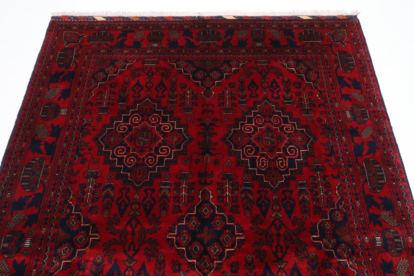 154 x 214 cm | Khamiyab Afghan Tribal Hand Knotted Wool Carpet