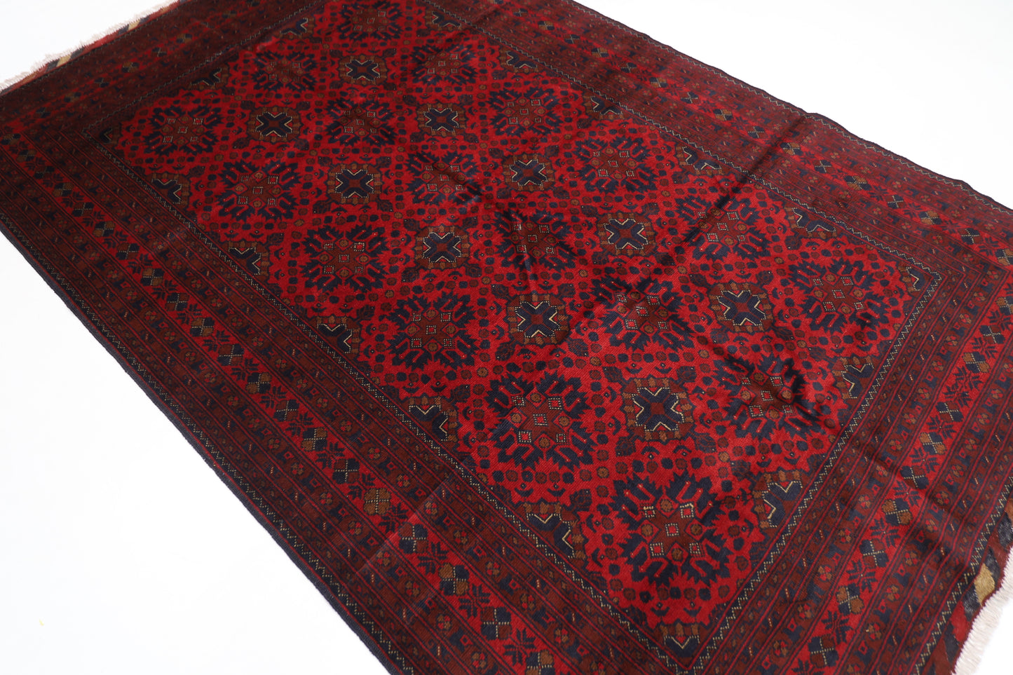 195 x 303 cm | Khal Mohammadi Afghan Tribal Hand Knotted Wool Carpet