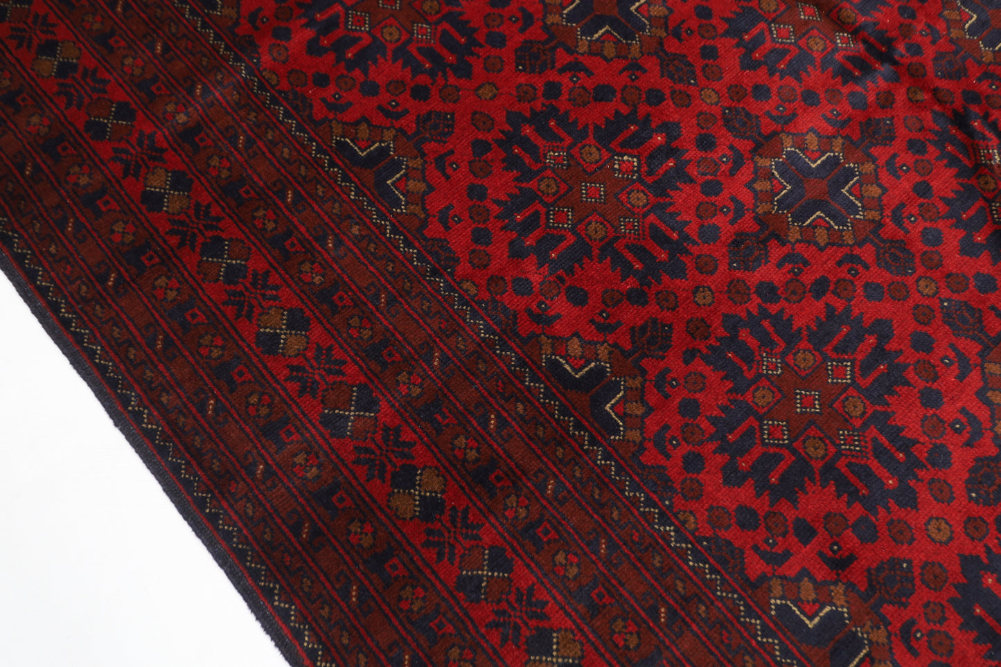 195 x 303 cm | Khal Mohammadi Afghan Tribal Hand Knotted Wool Carpet