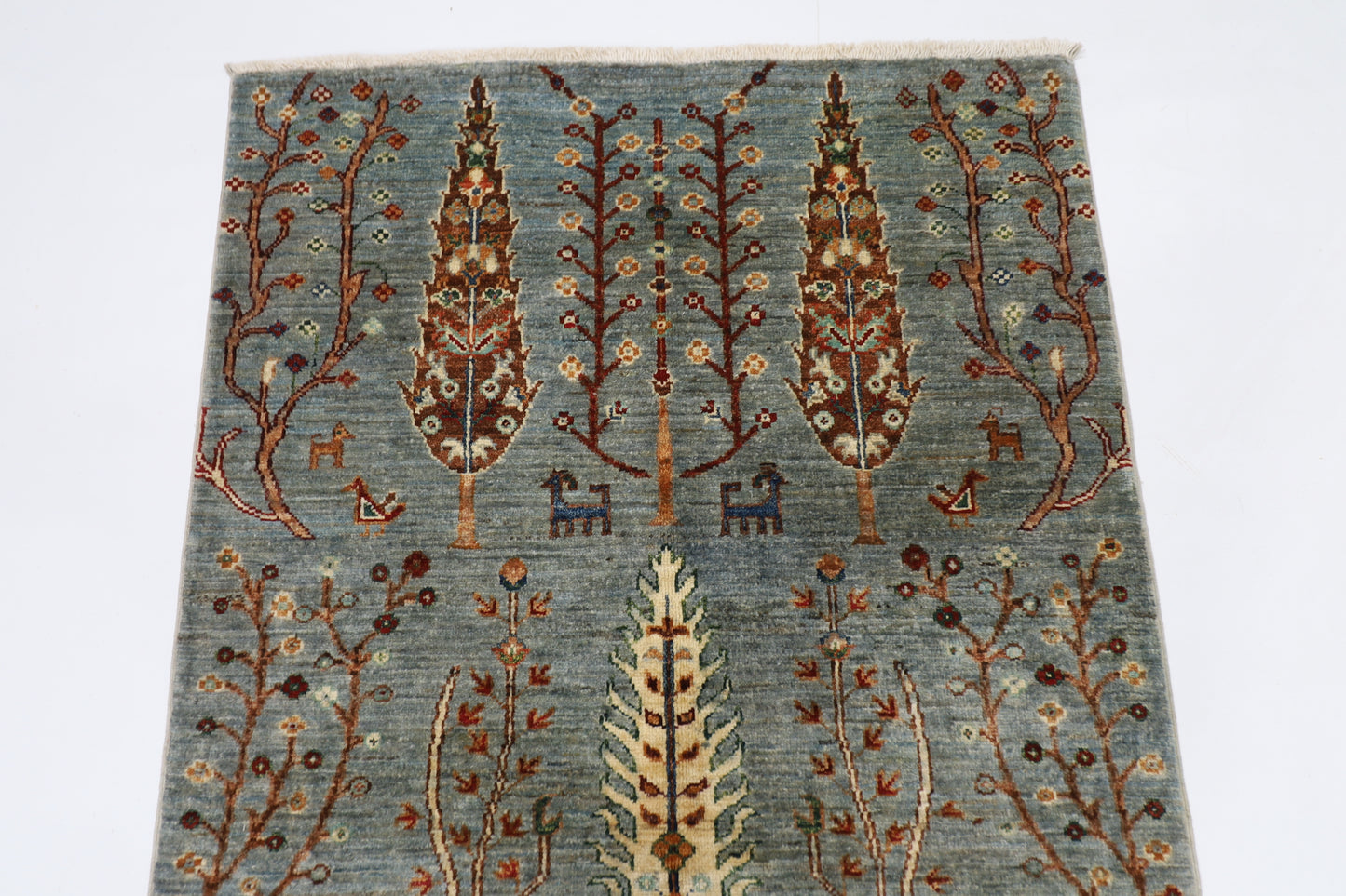 90 x 150 cm | Trees Afghan Tribal Hand Knotted Carpet