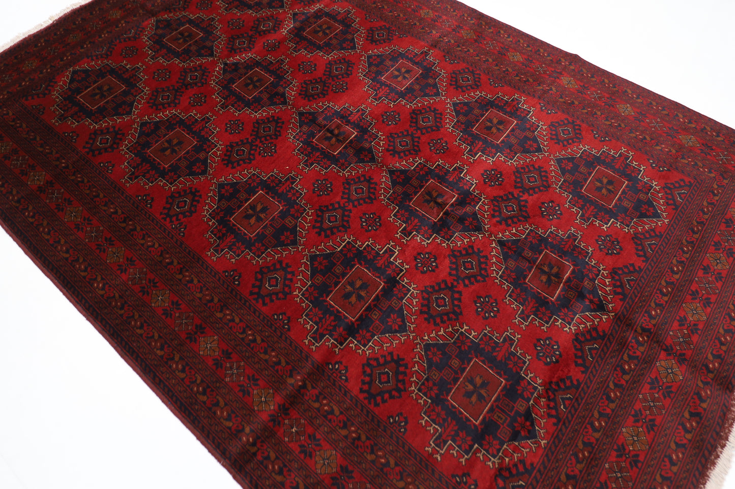 201 x 296 cm | Khal Mohammadi Afghan Tribal Hand Knotted Wool Carpet