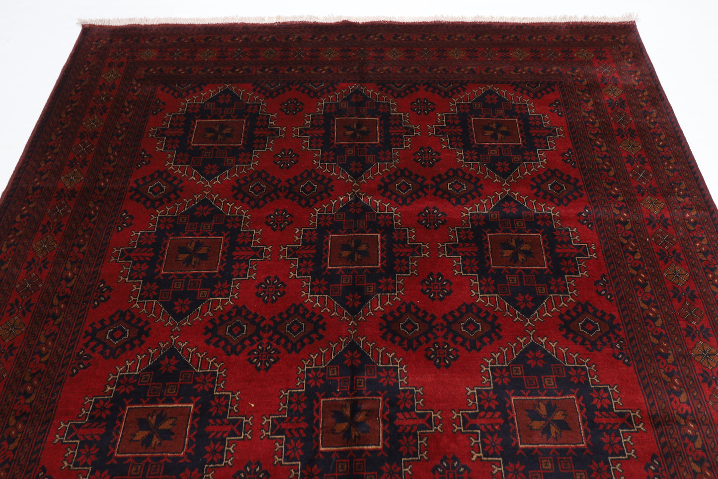 201 x 296 cm | Khal Mohammadi Afghan Tribal Hand Knotted Wool Carpet