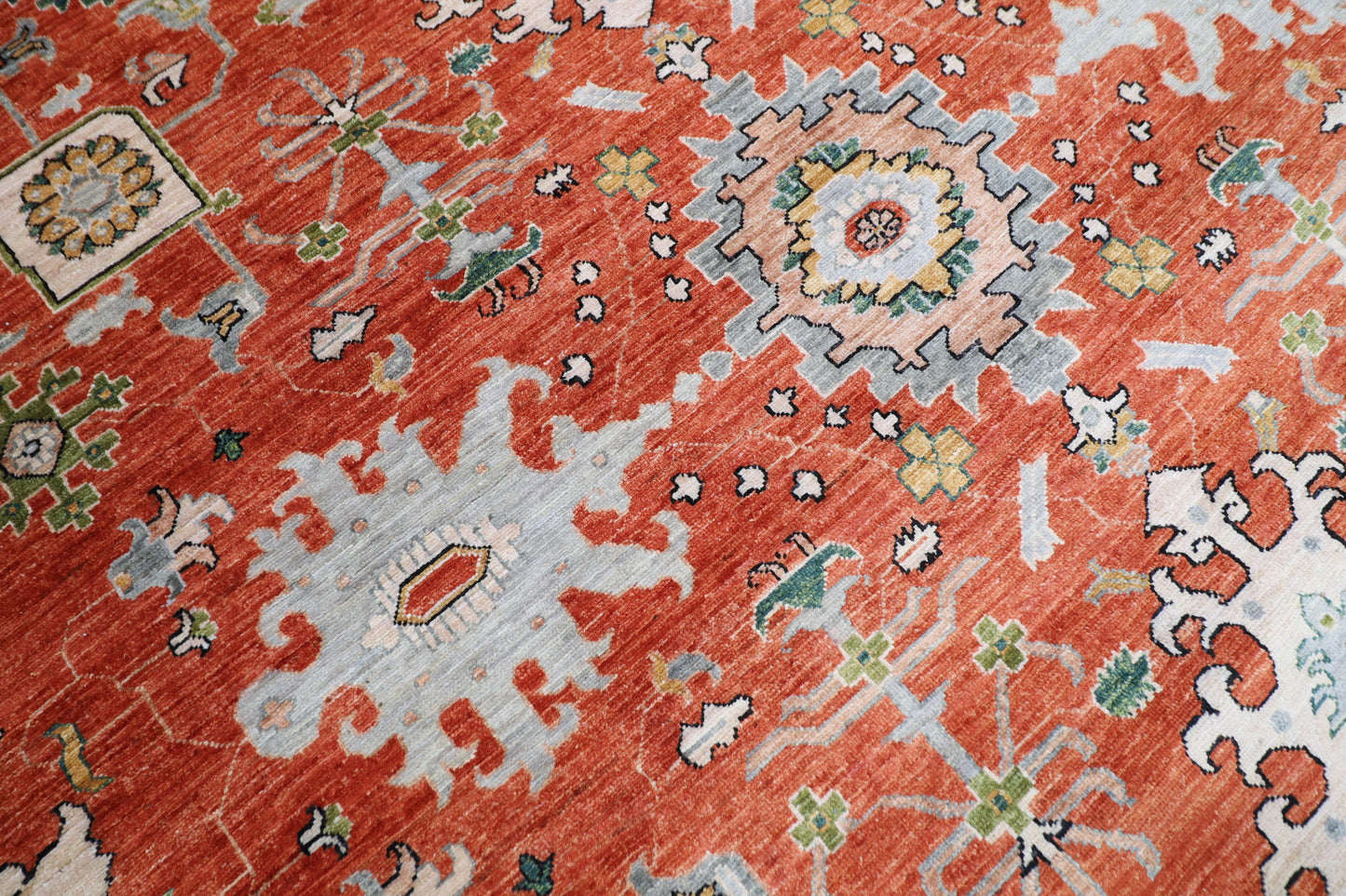 309 x 425 cm | Large Size Floral Area Rug Afghan Hand Knotted veg Dye Wool carpet