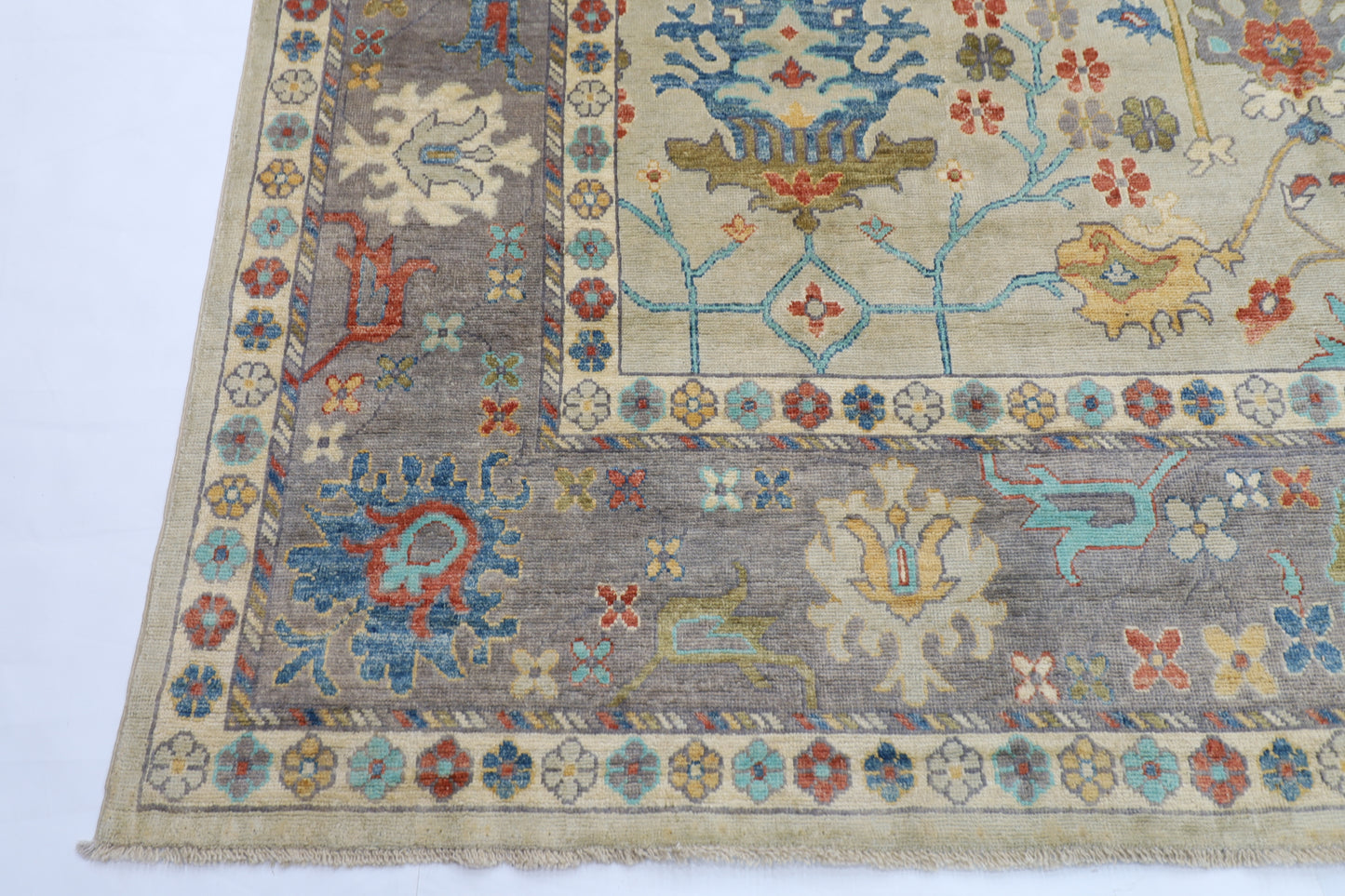 303 x 428 cm | Oushak Handmade Afghan Area Rug Hand Knotted Carpet Living Room Rug