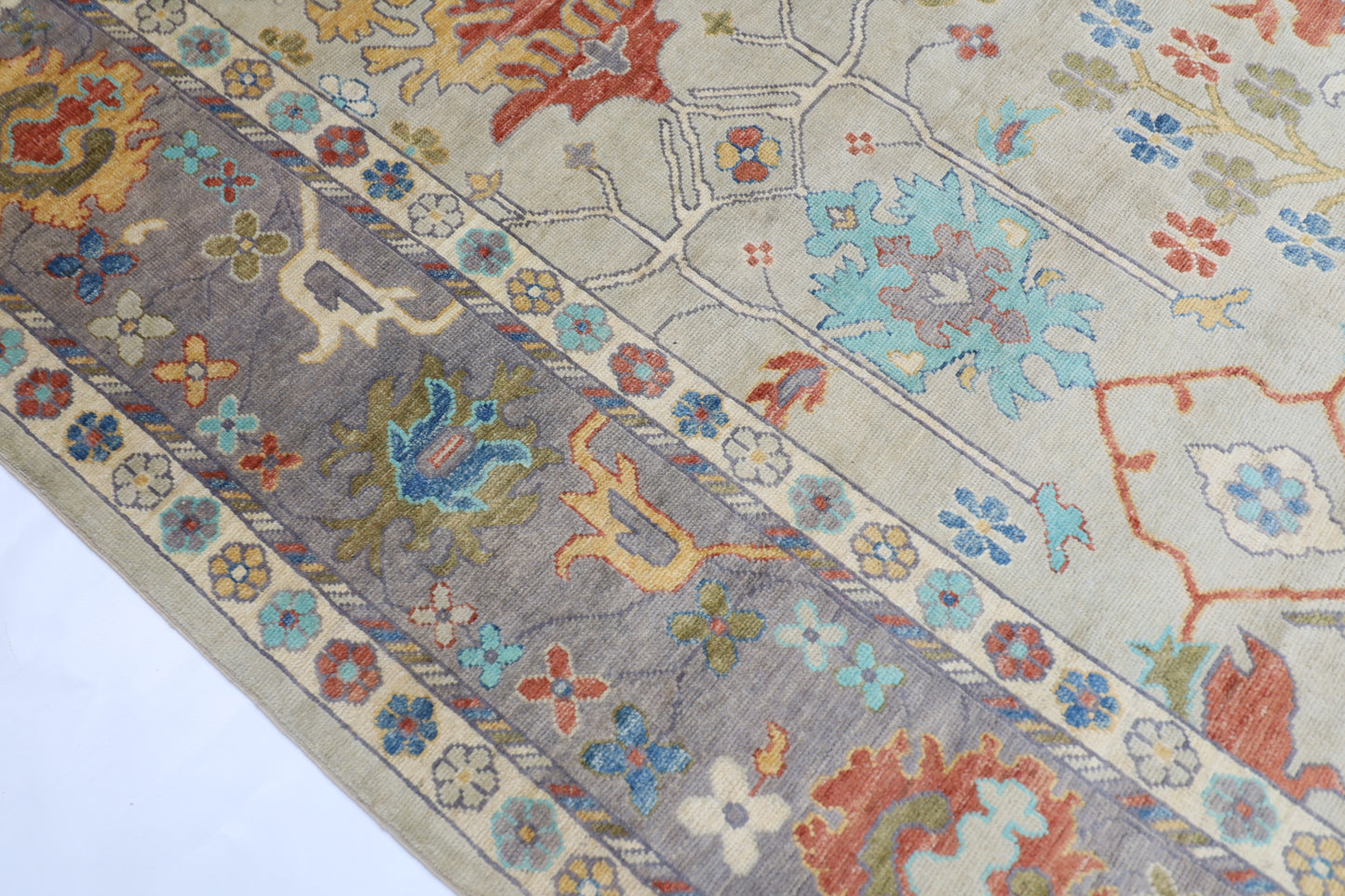 303 x 428 cm | Oushak Handmade Afghan Area Rug Hand Knotted Carpet Living Room Rug