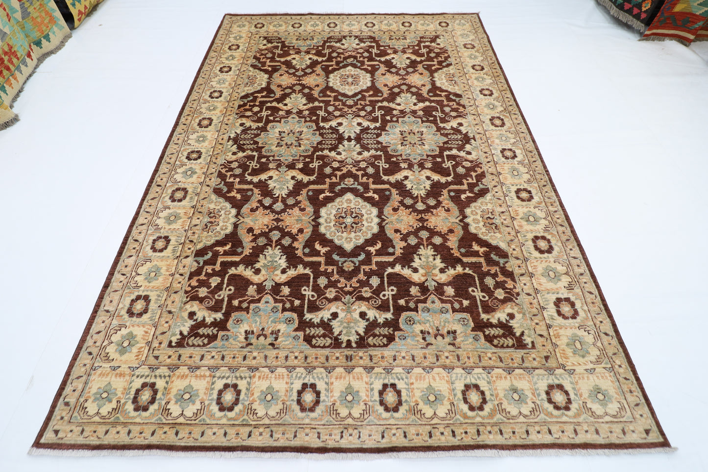 200 x 297 cm | Brown Bidjar Handmade Afghan Area Rug Hand Knotted Carpet Living Room Rug