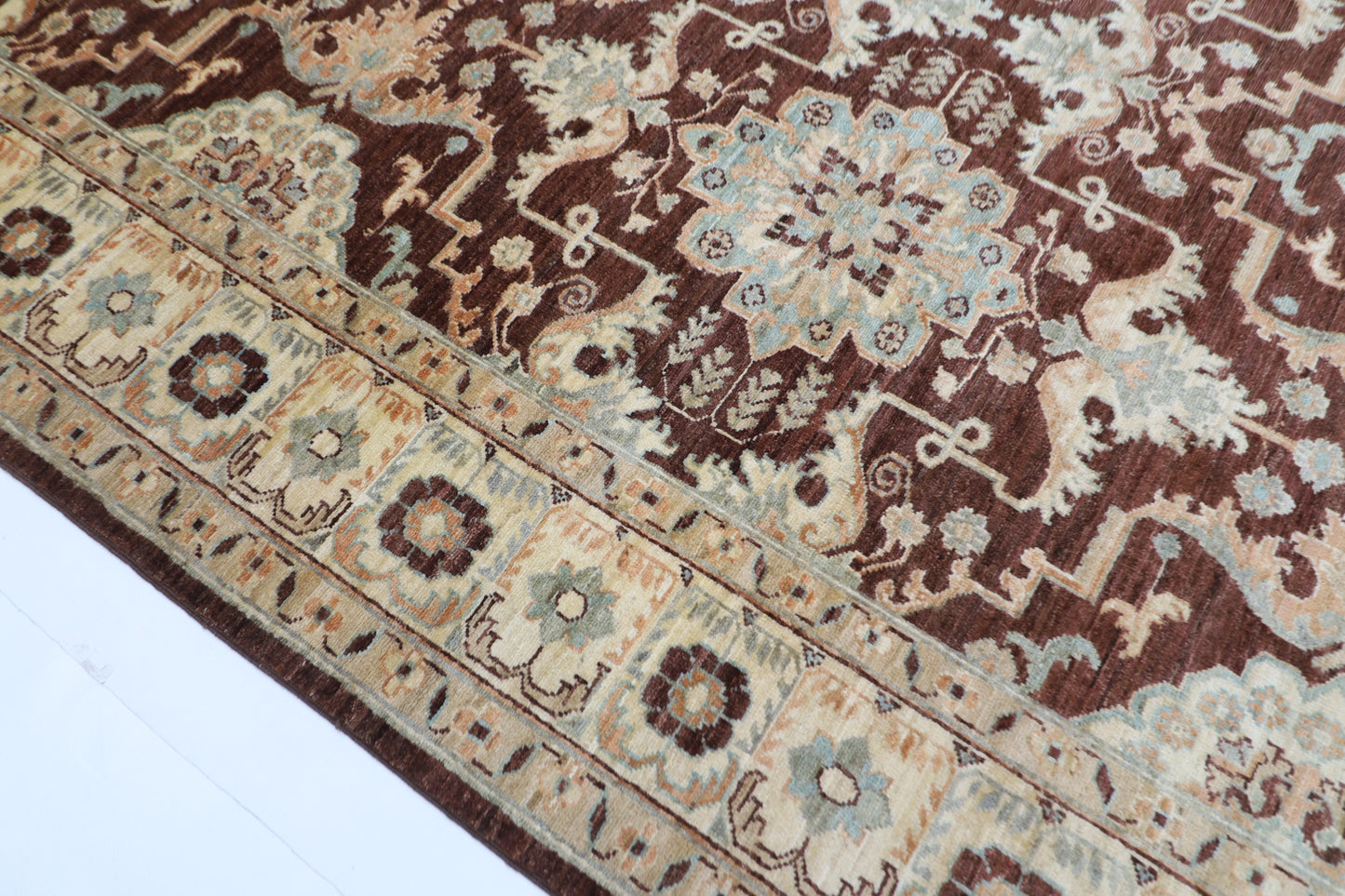 200 x 297 cm | Brown Bidjar Handmade Afghan Area Rug Hand Knotted Carpet Living Room Rug
