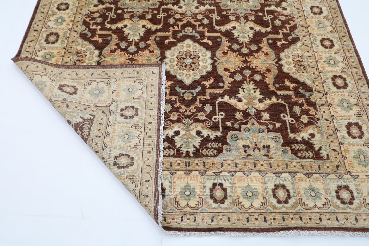 200 x 297 cm | Brown Bidjar Handmade Afghan Area Rug Hand Knotted Carpet Living Room Rug