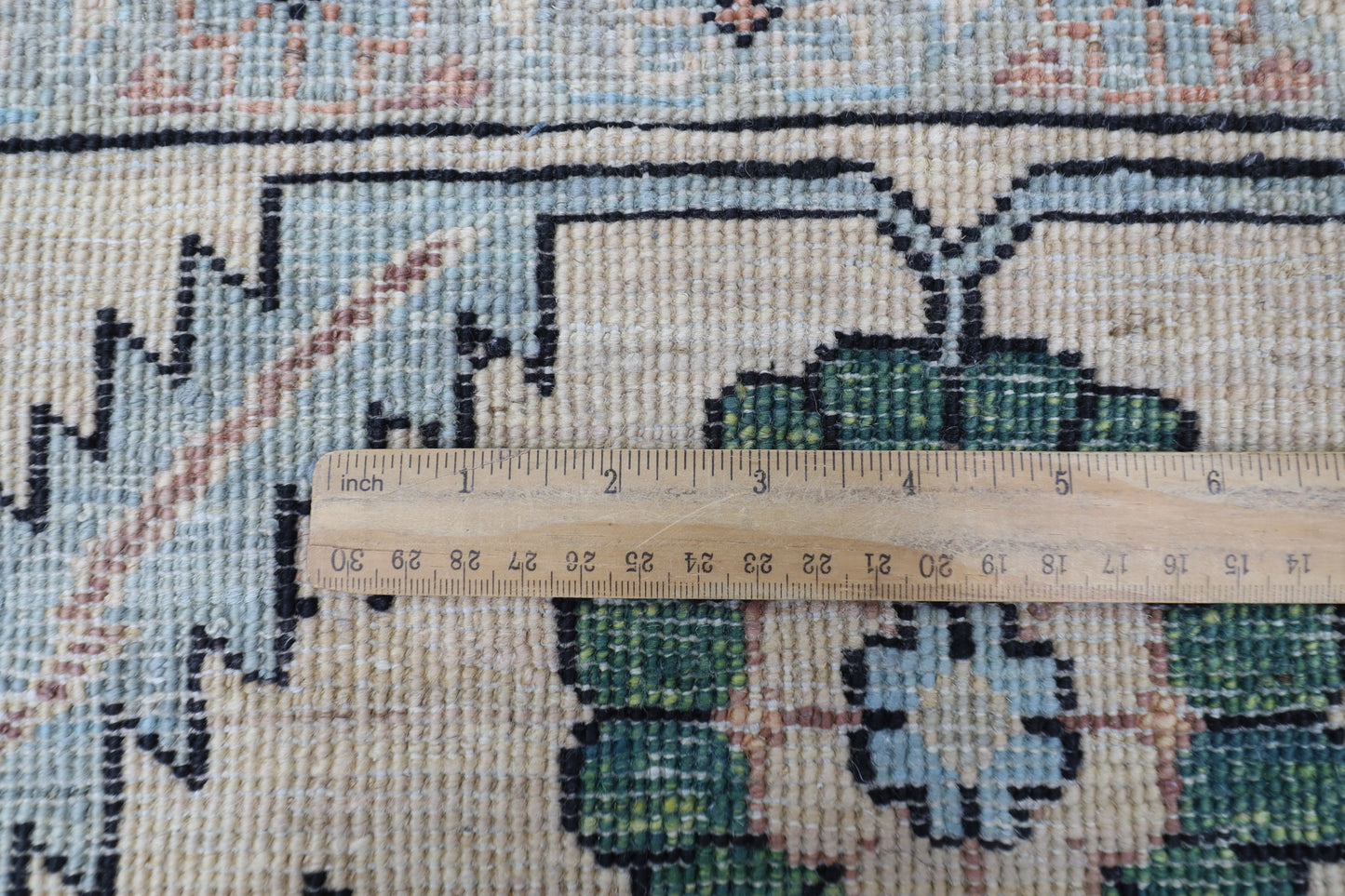 185 x 285 cm | Oriental Green Area Rug Afghan Hand Knotted Veg Dye Wool carpet