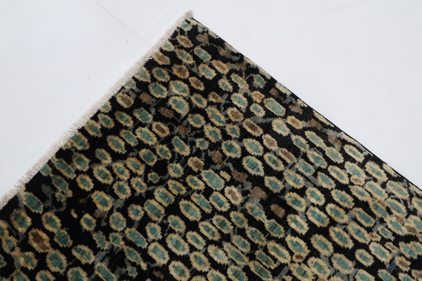 182 x 268 cm | Oriental Gabbeh Black Area Rug Afghan Hand Knotted veg Dye Wool Carpet