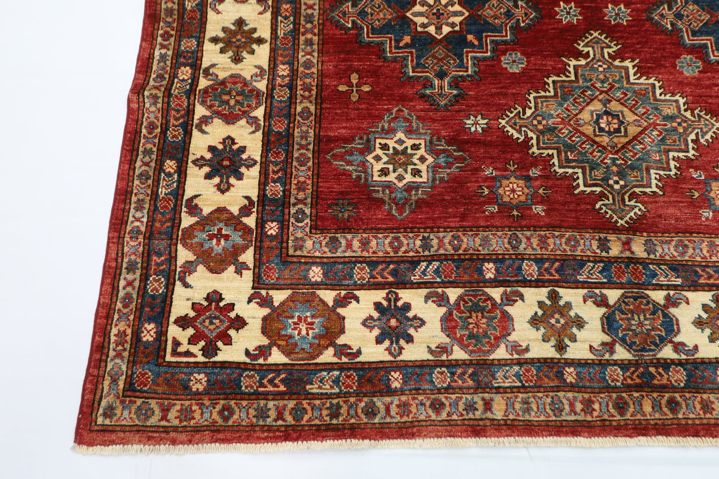 200 x 284 cm | Kazak Red Handmade Afghan Area Rug Hand Knotted Carpet Living Room Rug