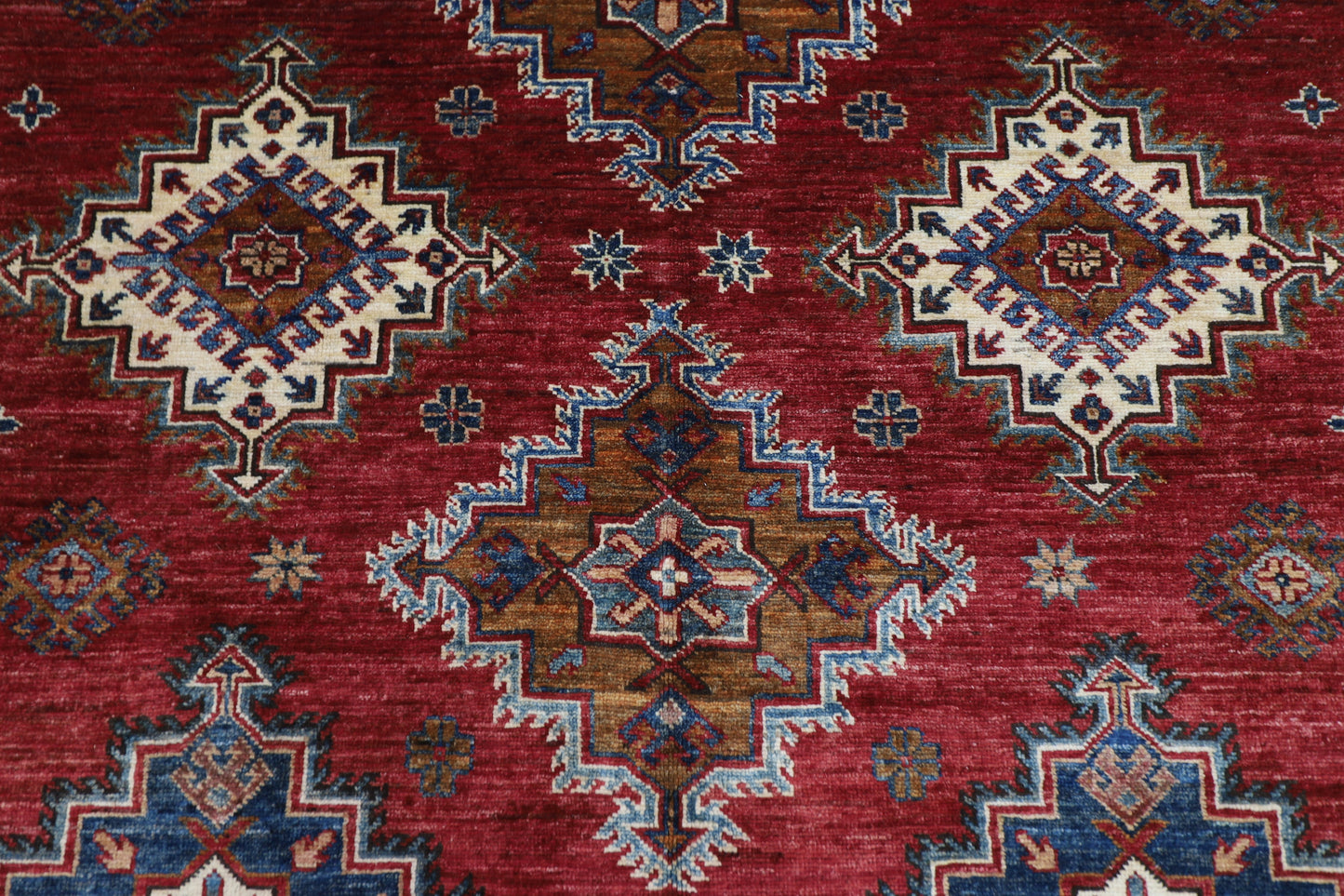 200 x 284 cm | Kazak Red Handmade Afghan Area Rug Hand Knotted Carpet Living Room Rug