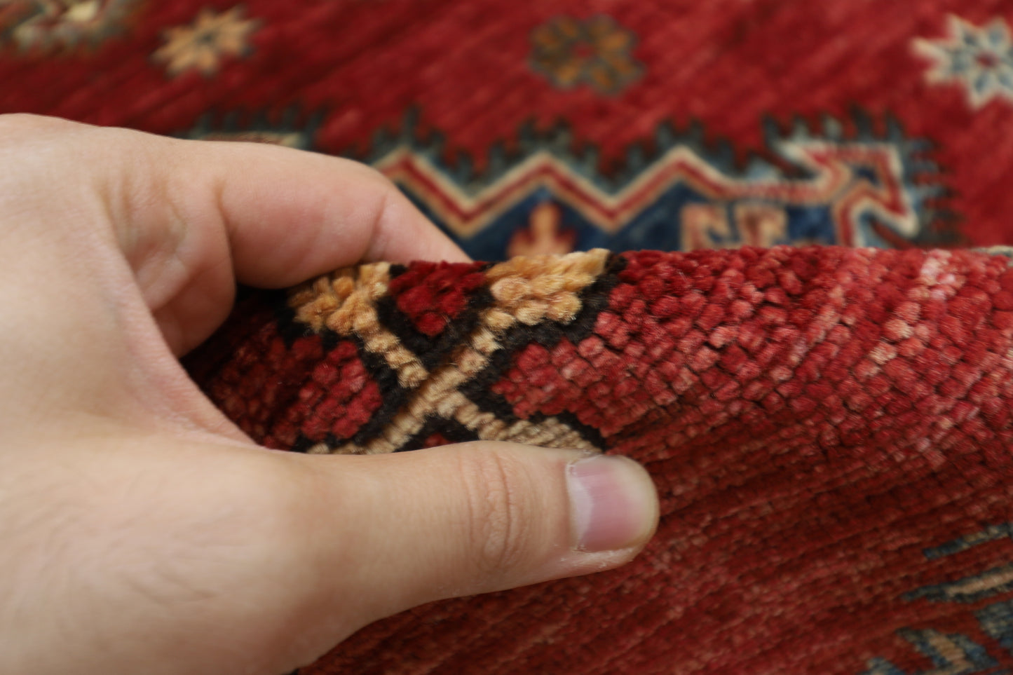 200 x 284 cm | Kazak Red Handmade Afghan Area Rug Hand Knotted Carpet Living Room Rug