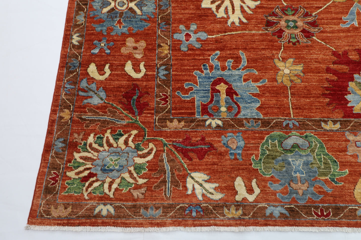 276 x 357 cm | Orange Oushak Handmade Afghan Area Rug Hand Knotted Carpet Living Room Rug