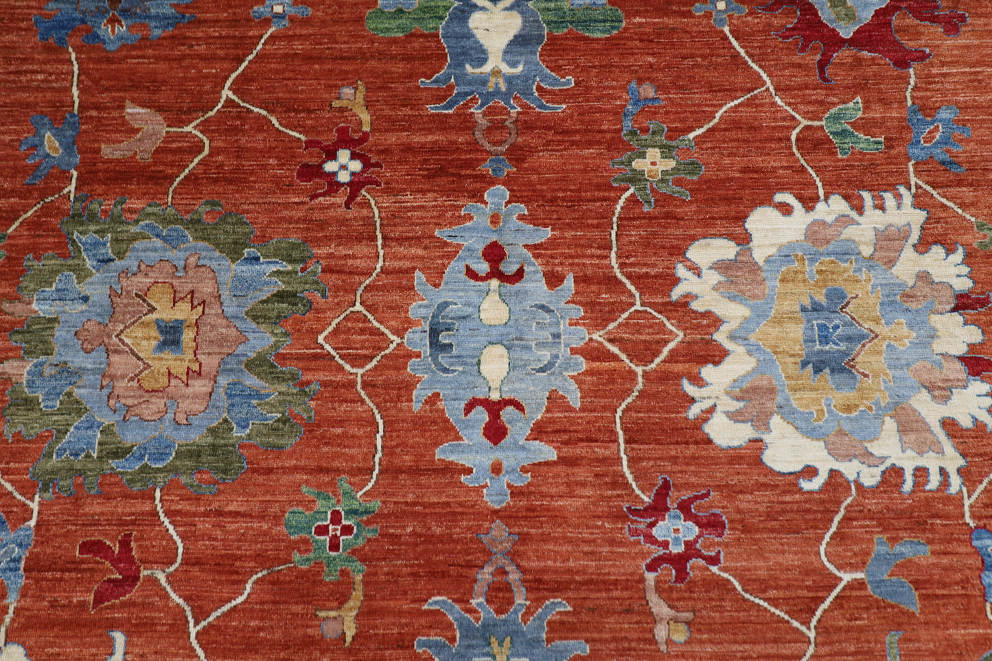 276 x 357 cm | Orange Oushak Handmade Afghan Area Rug Hand Knotted Carpet Living Room Rug