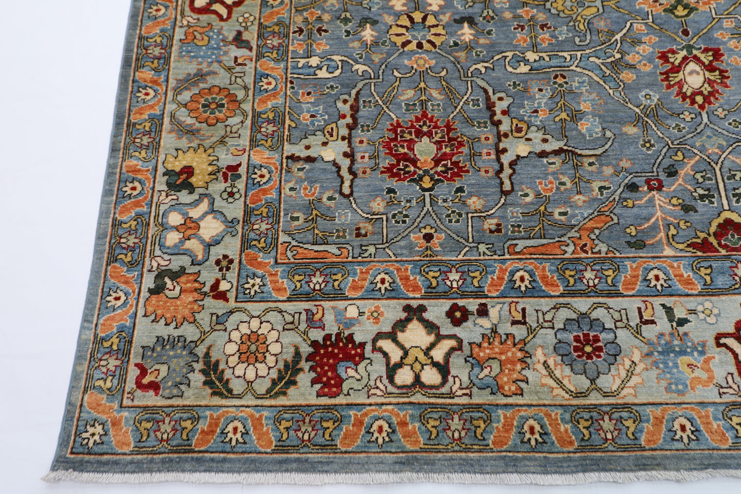 274 x 360 cm | Bidjar Gray Handmade Afghan Area Rug Hand Knotted Carpet Living Room Rug
