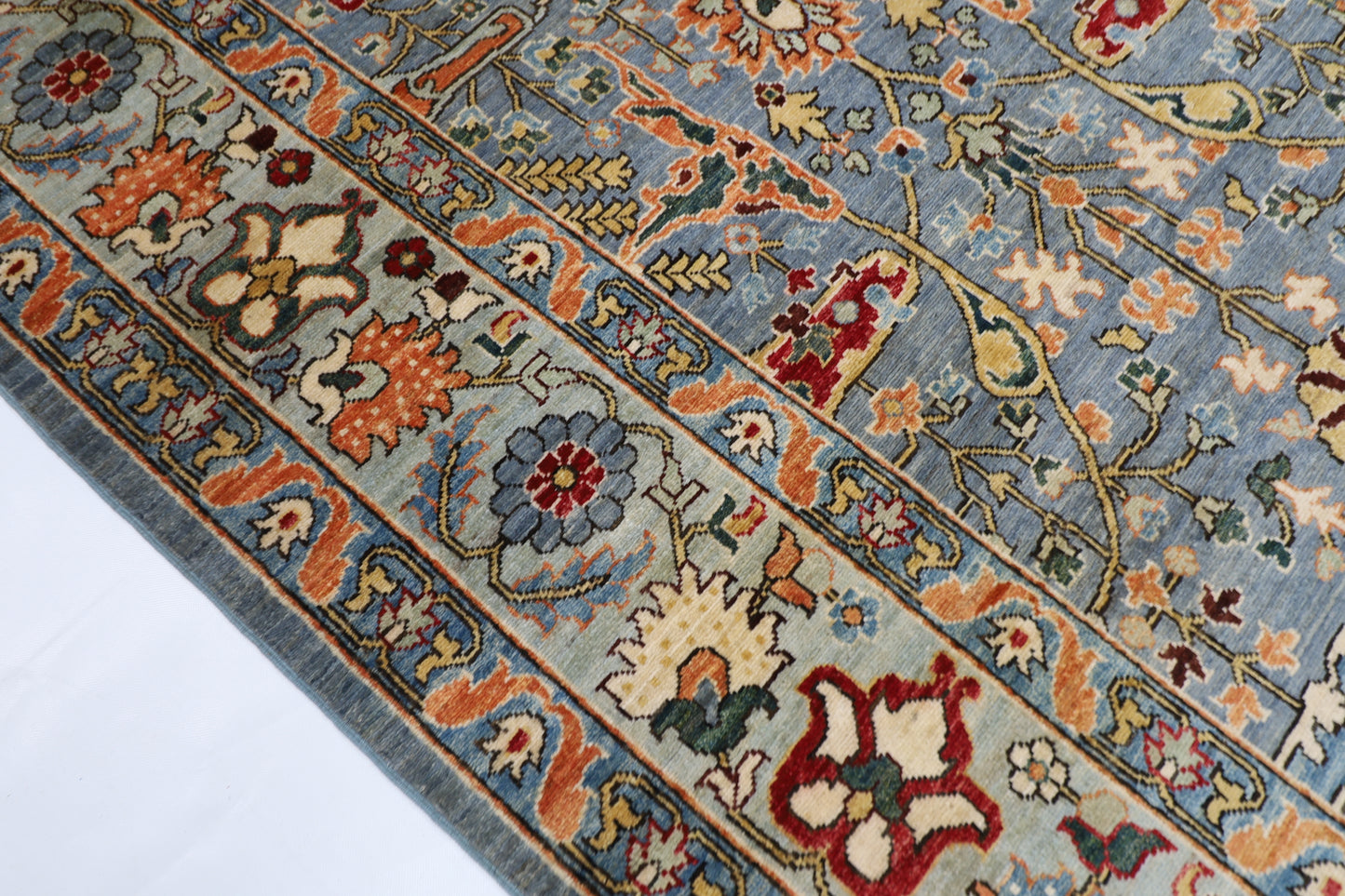 274 x 360 cm | Bidjar Gray Handmade Afghan Area Rug Hand Knotted Carpet Living Room Rug