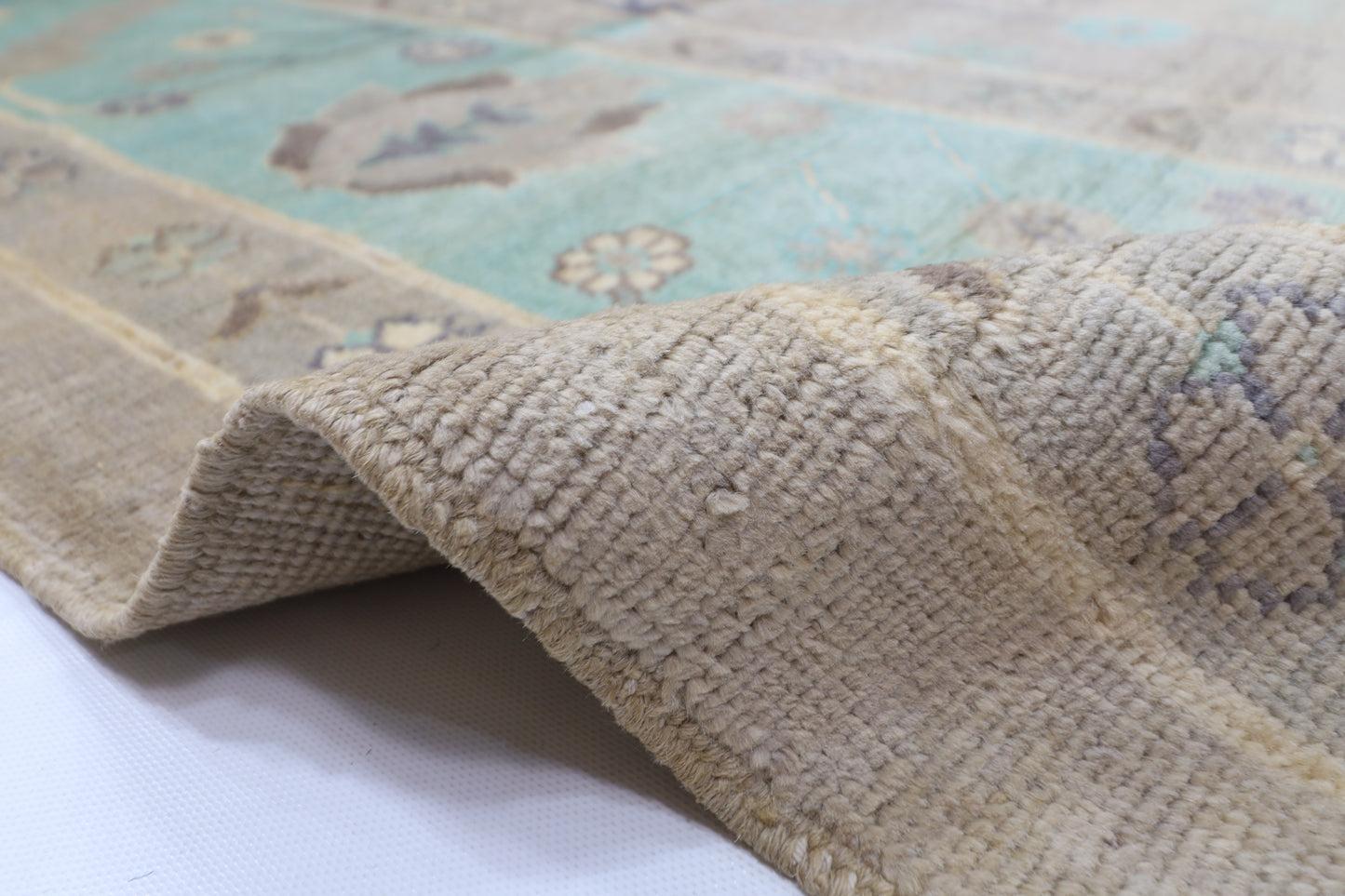 306 x 420 cm | Oushak Gray Handmade Afghan Area Rug Hand Knotted Carpet Living Room Rug
