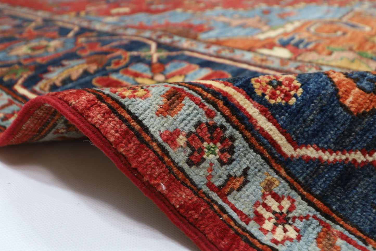 272 x 360 cm | Heriz Red Handmade Afghan Area Rug Hand Knotted Carpet Living Room Rug