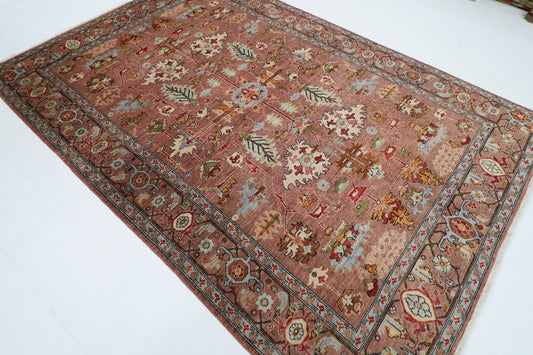 202 x 297 cm | Oriental Tribal Area Rug Afghan Hand Knotted veg Dye Wool Carpet