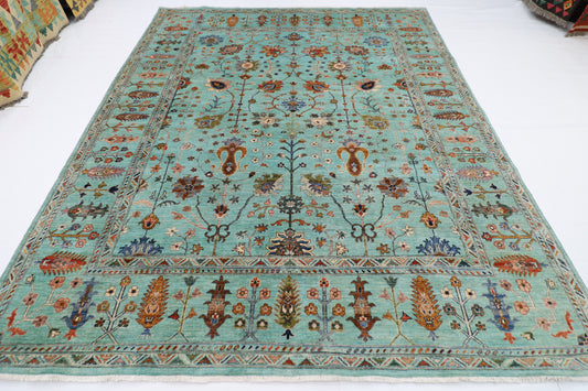 247 x 300 cm | Sultani Turquoise Afghan Handmade Carpet