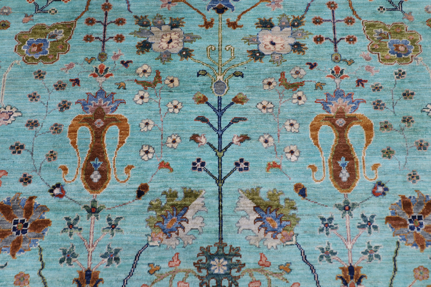 247 x 300 cm | Sultani Turquoise Afghan Handmade Carpet