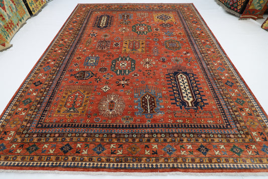 272 x 358 cm | Baluch Orange Afghan Handmade Carpet