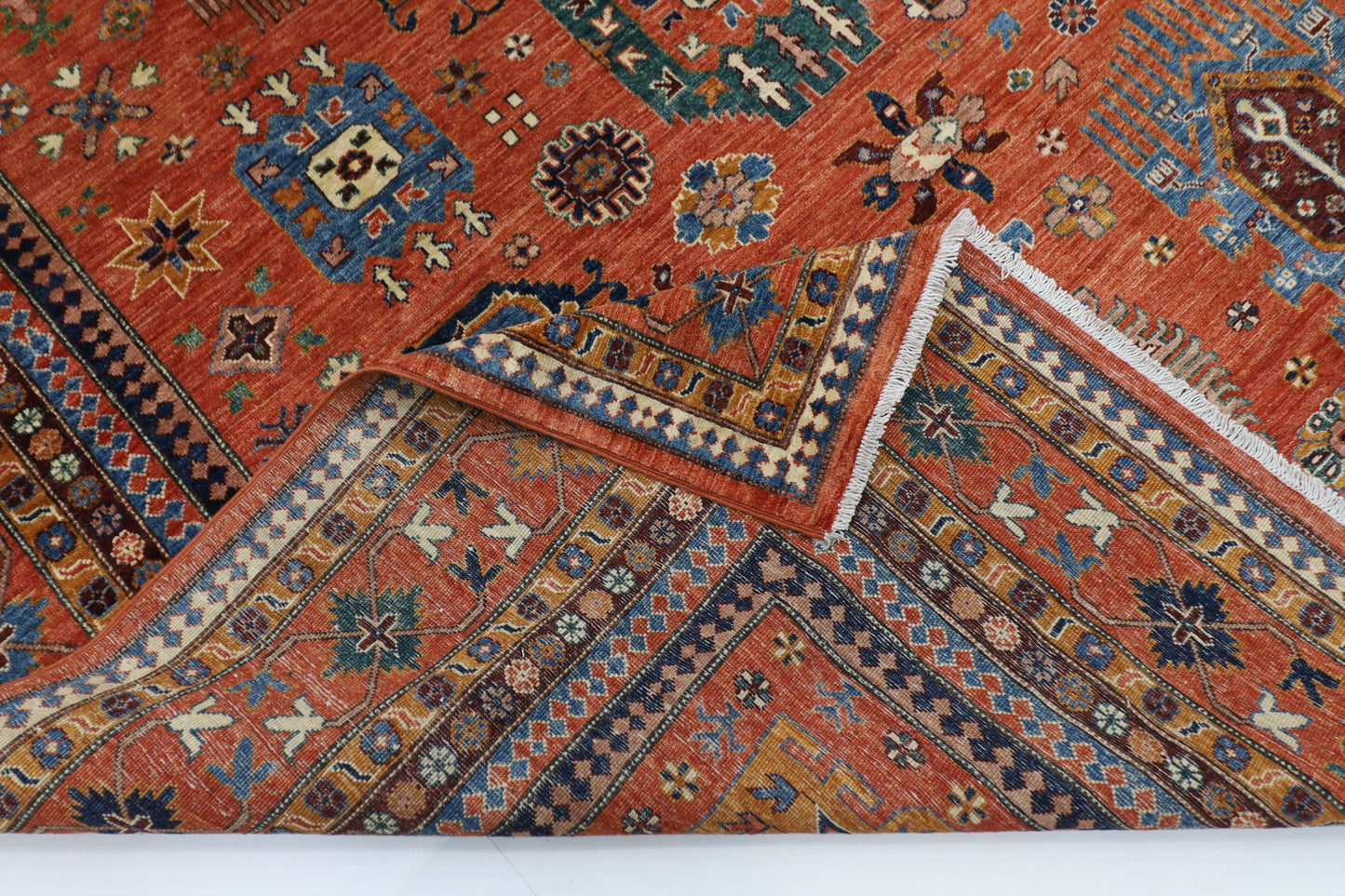 272 x 358 cm | Baluch Orange Afghan Handmade Carpet