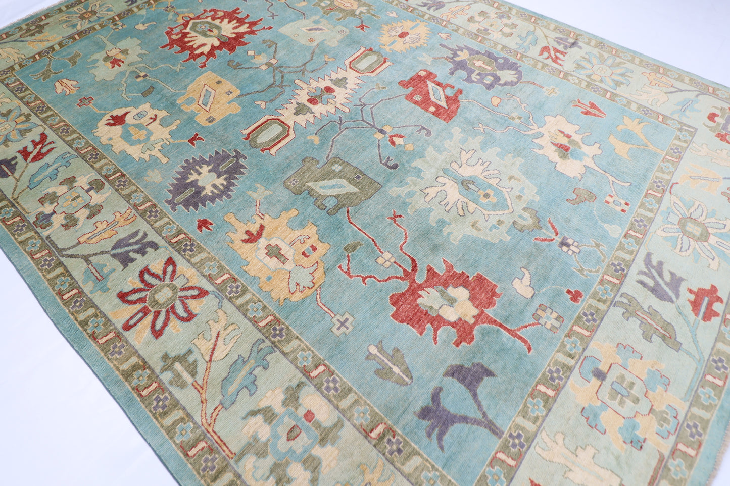 274 x 374 cm | Oushak Afghan Hand Knotted Carpet