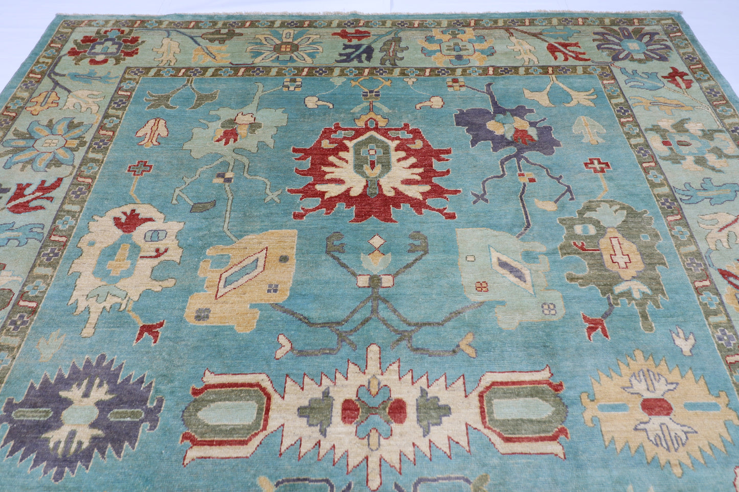 274 x 374 cm | Oushak Afghan Hand Knotted Carpet