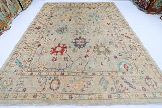 276 x 364 cm | Oushak Afghan Hand Knotted Carpet