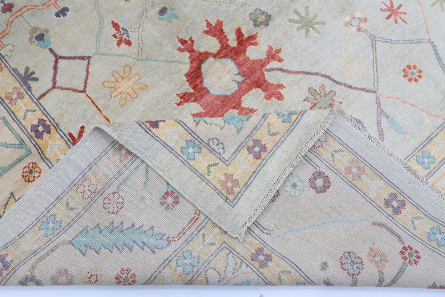 276 x 364 cm | Oushak Afghan Hand Knotted Carpet
