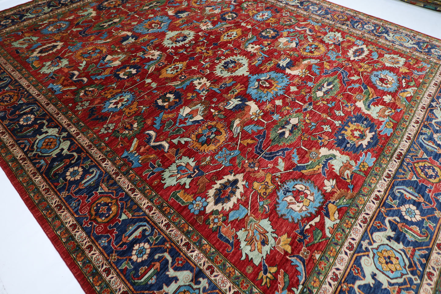 359 x 446 cm | Aryana Red Afghan Hand Knotted Carpet