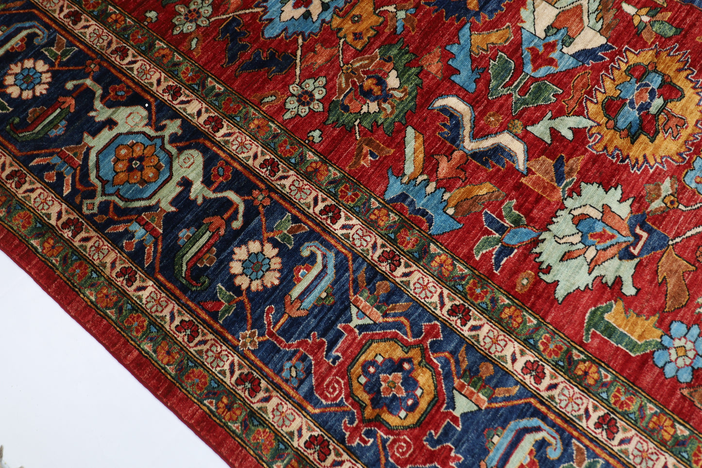 359 x 446 cm | Aryana Red Afghan Hand Knotted Carpet